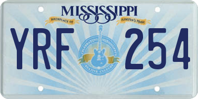 MS license plate YRF254