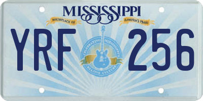 MS license plate YRF256