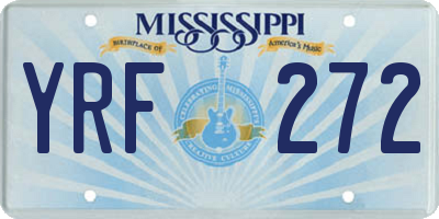 MS license plate YRF272