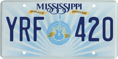 MS license plate YRF420