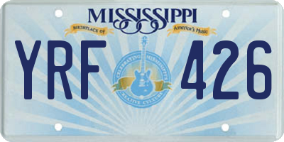 MS license plate YRF426