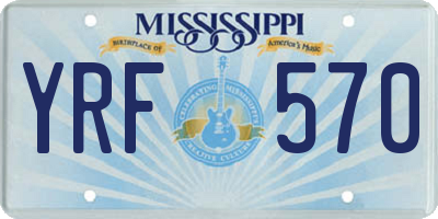 MS license plate YRF570