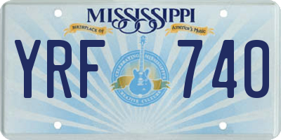 MS license plate YRF740