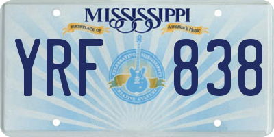 MS license plate YRF838