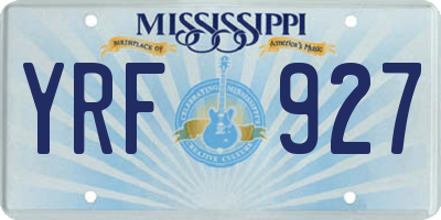 MS license plate YRF927