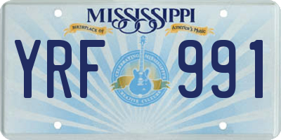MS license plate YRF991