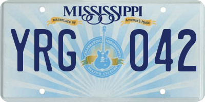 MS license plate YRG042