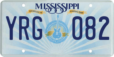 MS license plate YRG082