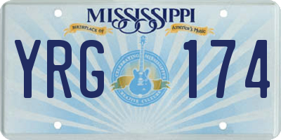 MS license plate YRG174