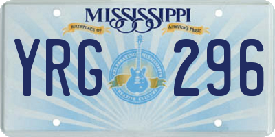 MS license plate YRG296