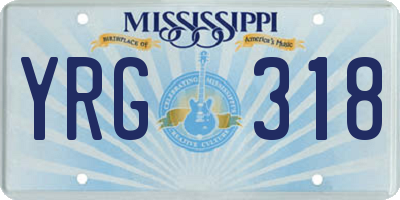 MS license plate YRG318