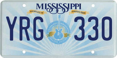 MS license plate YRG330