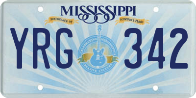 MS license plate YRG342
