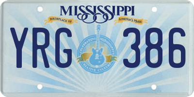 MS license plate YRG386