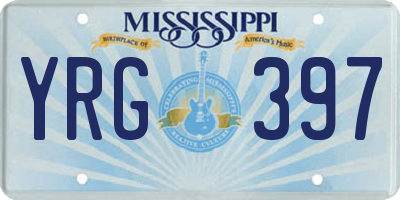 MS license plate YRG397
