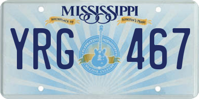MS license plate YRG467