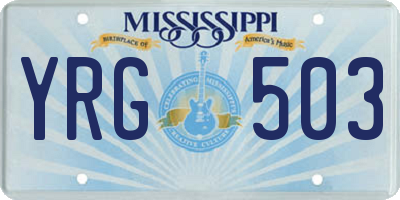 MS license plate YRG503