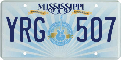 MS license plate YRG507