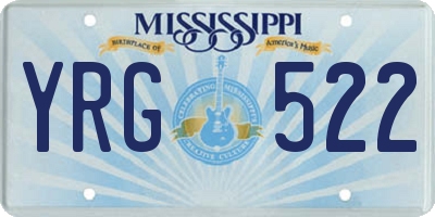 MS license plate YRG522