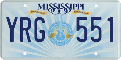 MS license plate YRG551