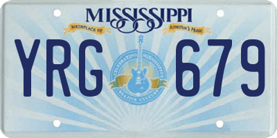 MS license plate YRG679