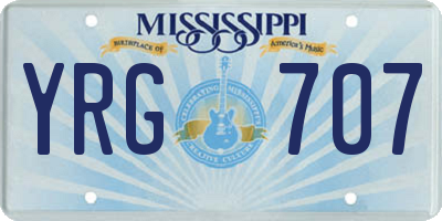 MS license plate YRG707
