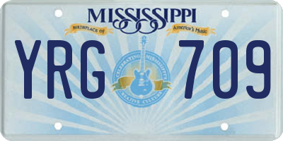 MS license plate YRG709