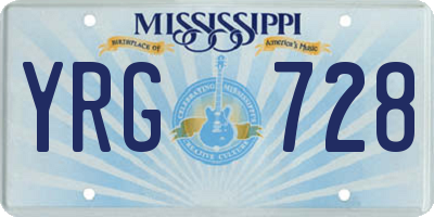 MS license plate YRG728