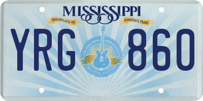 MS license plate YRG860