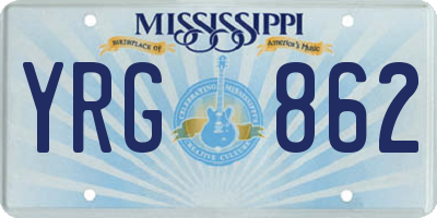 MS license plate YRG862
