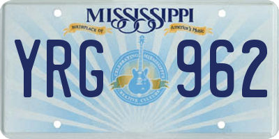 MS license plate YRG962