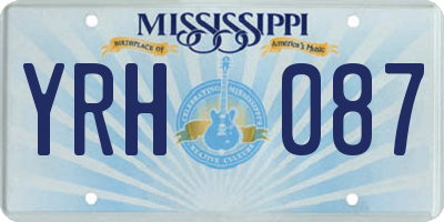 MS license plate YRH087