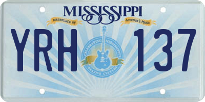 MS license plate YRH137