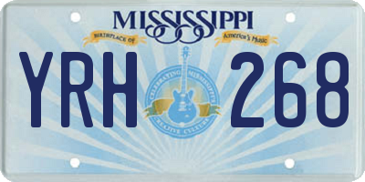 MS license plate YRH268