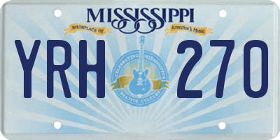 MS license plate YRH270