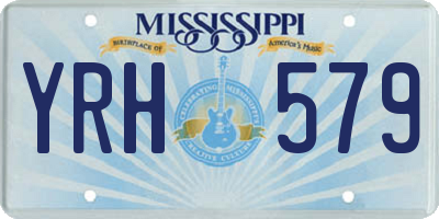 MS license plate YRH579