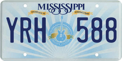 MS license plate YRH588