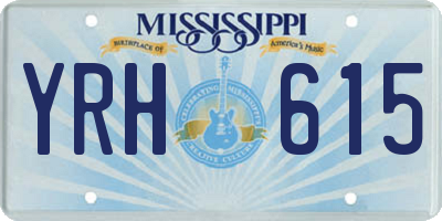 MS license plate YRH615