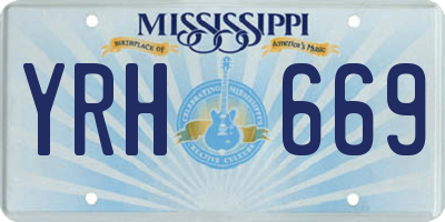 MS license plate YRH669