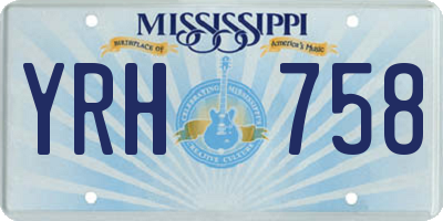MS license plate YRH758