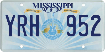 MS license plate YRH952