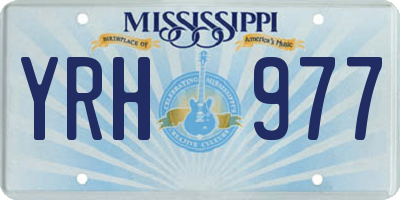MS license plate YRH977