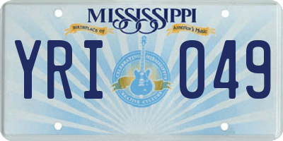MS license plate YRI049