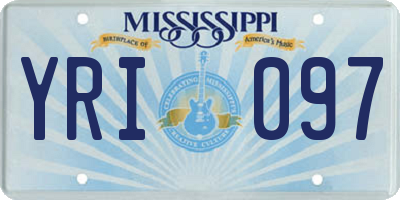 MS license plate YRI097