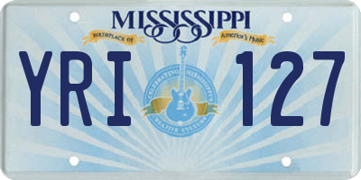 MS license plate YRI127