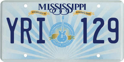 MS license plate YRI129