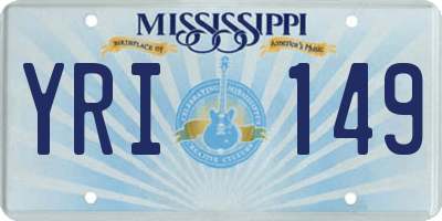 MS license plate YRI149