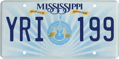 MS license plate YRI199