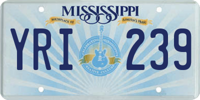 MS license plate YRI239