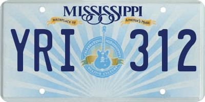 MS license plate YRI312